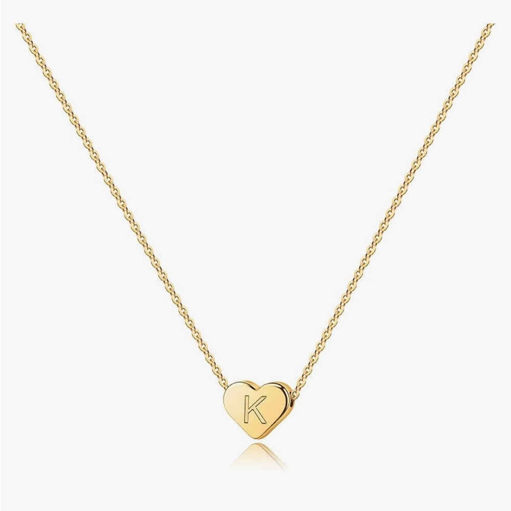 NEW Turandoss Gold Heart Initial Necklace for Women Girls